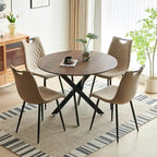 Dining Table Metal Leg Mid-century Dining Table for 4-6 people With MDF Table Top, Pedestal Dining Table